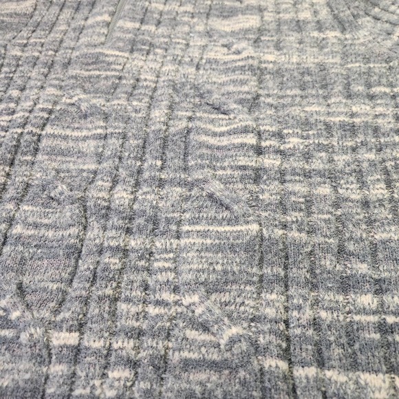 Vintage Express Size XL Mens Wool Blend Textured Collared Zip Up Sweater Brown - Picture 6 of 10